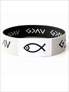 NFC Bible Verse Bracelet Tap to Read Scripture Fabric Wristband 7.5in